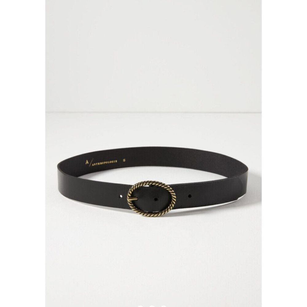 Anthropologie Twisted Oval Leather Belt Size 3X